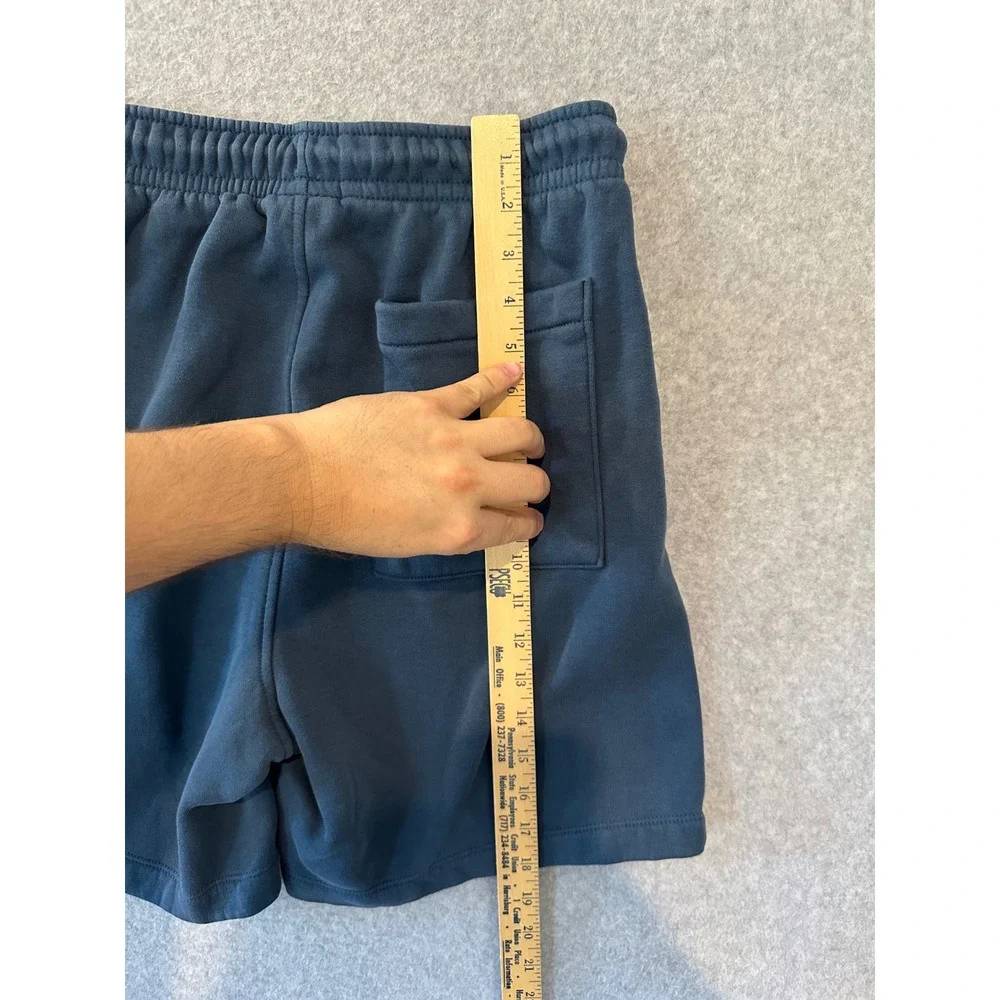Jordan Mens Fleece Shorts Navy Blue Jumpman Logo Athletic Gym Pockets Size M